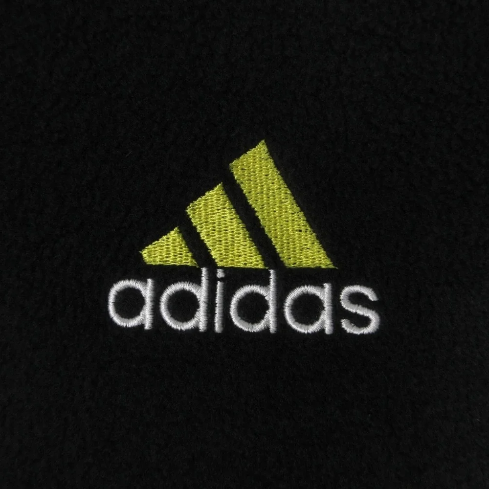 Vintage Adidas‎ Sweater Mens Medium Black Fleece Pullover Hoodie Sweatshirt